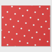 Rode/witte grote pooldots cadeaupapier (Vlak)