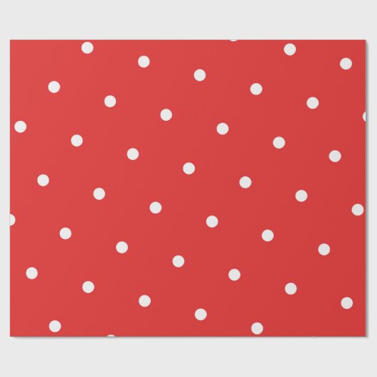 Rode/witte grote pooldots cadeaupapier (Vlak)