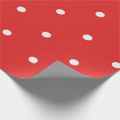 Rode/witte grote pooldots cadeaupapier (Hoek)