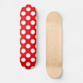 Rode & Witte Grote Stippen Skateboard (Voorkant)