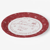 Rode Witte Hand Getrokken Afstudeerder Partij Papi Papieren Bordje (Gekanteld)