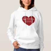 Rode witte hart Valentijnsdag Hoodie (Voorkant)