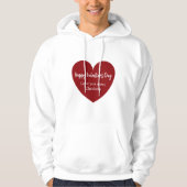 Rode witte hart Valentijnsdag Hoodie (Voorkant)