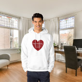 Rode witte hart Valentijnsdag Hoodie
