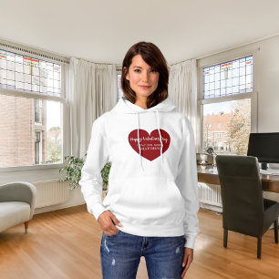 Rode witte hart Valentijnsdag Hoodie
