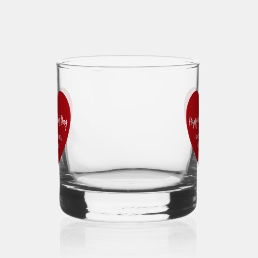 Rode witte hart Valentijnsdag Whisky Glas (Links)