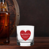 Rode witte hart Valentijnsdag Whisky Glas