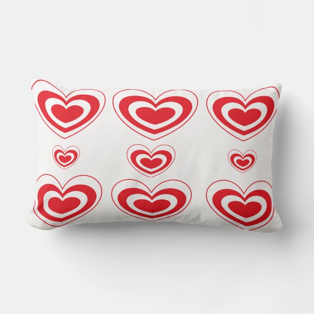 Rode Witte Hart Worpkussens voor Bed Bank Stoelen Kussen (Voorkant)