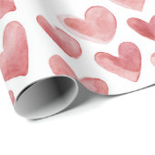 Rode Witte Harten Cadeaupapier (Rol Hoek)