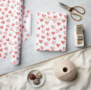 Rode Witte Harten Cadeaupapier
