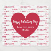 Rode witte harten noemen Valentijnsdag Sparkling Wijnetiket (Enkel label)