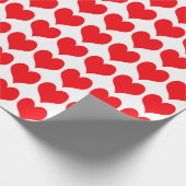Rode Witte Harten Patroon Cadeaupapier (Hoek)