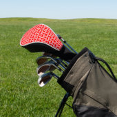 Rode Witte Harten Patroon Golfheadcover (Insitu)