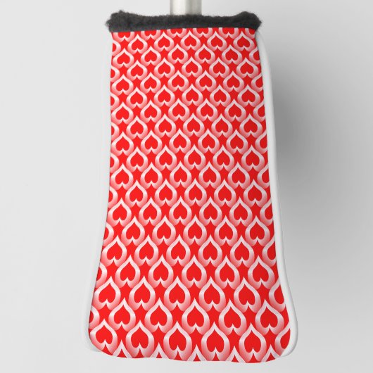 Rode Witte Harten Patroon Golfheadcover (Draai 90)
