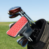 Rode Witte Harten Patroon Golfheadcover (Insitu)