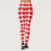 Rode Witte Harten Patroon Leggings (Achterkant)