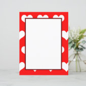Rode witte harten reinigen minimale Paper Sheet (Staand voorkant)