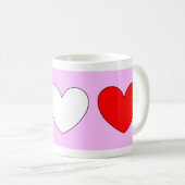 Rode witte harten Valentijnsdag 4Derek Koffiemok (Voorkant rechts)