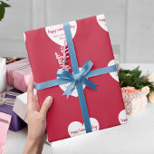 Rode witte harten Valentijnsdag Cadeaupapier