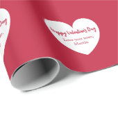 Rode witte harten Valentijnsdag Cadeaupapier (Rol Hoek)