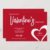 Rode Witte harten Valentijnsdag partij custom Kaart (Voorkant / Achterkant)
