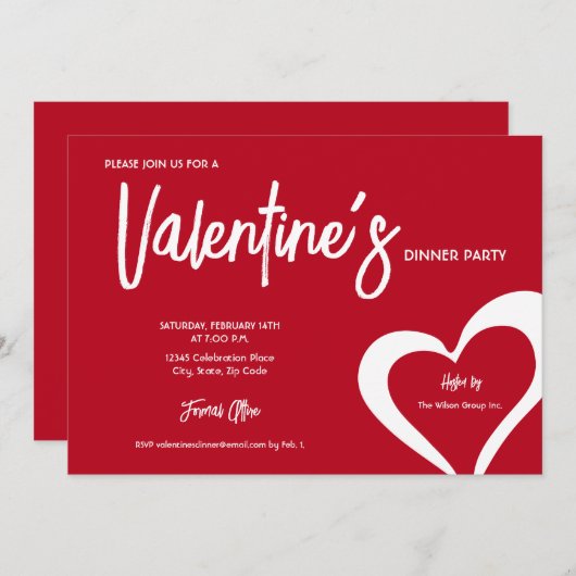 Rode Witte harten Valentijnsdag partij custom Kaart (Voorkant / Achterkant)
