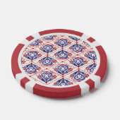 Rode Witte Hartenkoningin Linocut Poker Chips (Enkel)