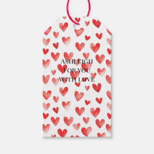 Rode Witte Hartjes Liefde Valentijnsdag Cadeaulabel