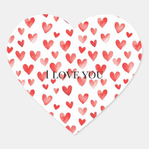 Rode Witte Hartjes Liefde Valentijnsdag Hart Sticker