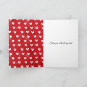 Rode Witte Hartjes Liefde Valentijnsdag Kaart (Binnen)