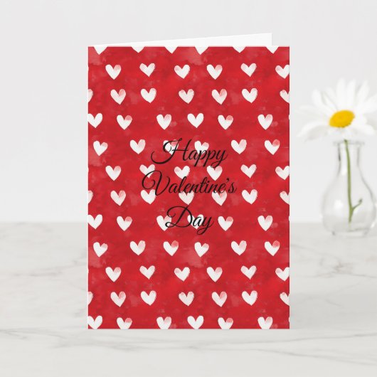 Rode Witte Hartjes Liefde Valentijnsdag Kaart (Kleine Plant)