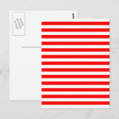 Rode & Witte Horizontale Strepen Briefkaart (Voorkant / Achterkant)