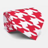 Rode & Witte Houndstooth stropdas (Opgerold)