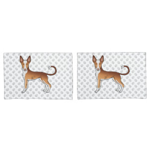 Rode & Witte Ibizan Hound Gladharige Hond En Poota Kussensloop