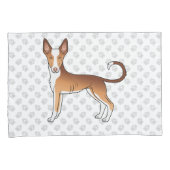 Rode & Witte Ibizan Hound Gladharige Hond En Poota Kussensloop (Voorkant-Rechts)