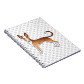 Rode & Witte Ibizan Hound Gladharige Hond En Poten Notitieboek (Rechterzijde)