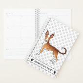 Rode & Witte Ibizan Hound Gladharige Hond Met Teks Planner (Display)