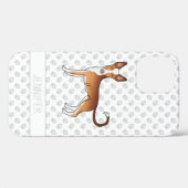 Rode & Witte Ibizan Hound met gladde vacht en naam Case-Mate iPhone Case (Achterkant (horizontaal))