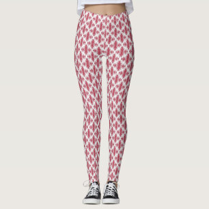 rode witte ikat geometrische etnisch leggings