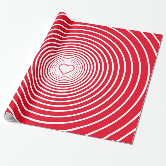 Rode Witte Inpakpapier met Hart Kies Kleur (Uitgerold)