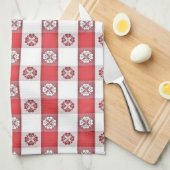 Rode witte Italiaanse tablet afdrukken Theedoek (Quarter Fold)