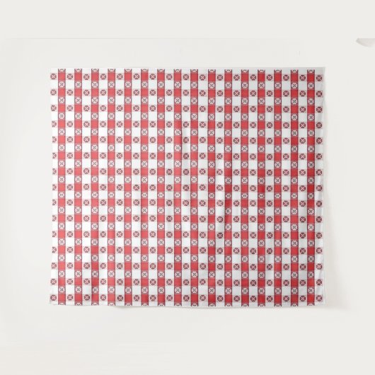 Rode witte Italiaanse tablet afdrukken Wandkleed (Voorkant (horizontaal))