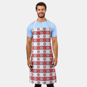 Rode Witte Italiaanse Tafelkleed Print Schort (Gedragen)