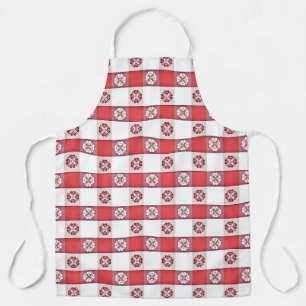 Rode Witte Italiaanse Tafelkleed Print Schort
