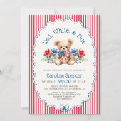 Rode Witte Juli Patriottische Baby Shower Kaart (Voorkant)