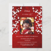 Rode witte kersenbloesem | Foto's Verjaardag Meisj Kaart (Voorkant)