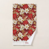 Rode Witte Kerst Bloemen Patroon#17 ID1009 Bad Handdoek (Handdoek)
