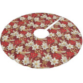 Rode Witte Kerst Bloemen Patroon#17 ID1009 Kerstboom Rok (Gekanteld)