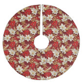 Rode Witte Kerst Bloemen Patroon#17 ID1009 Kerstboom Rok (Voorkant)
