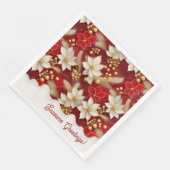 Rode Witte Kerst Bloemen Patroon#17 ID1009 Servet (Hoek)